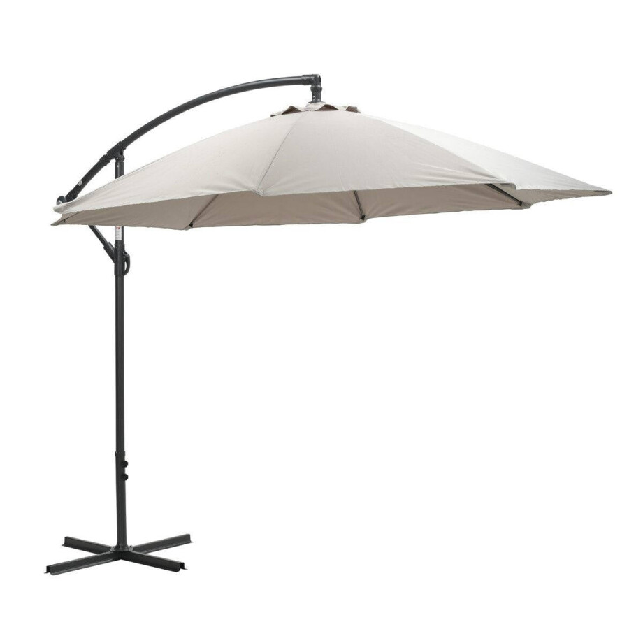Garden Impressions Garden Impressions Athene parasol Ø300 - carbon black/ sand Garden Impressions Garden Impressions Athene parasol Ø300 - carbon black/ sand afbeelding