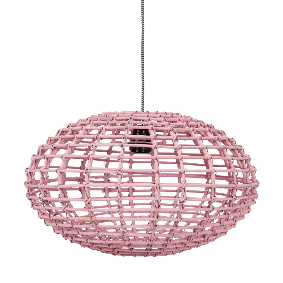 Kidsdepot Pumpkin hanglamp rotan roze afbeelding 