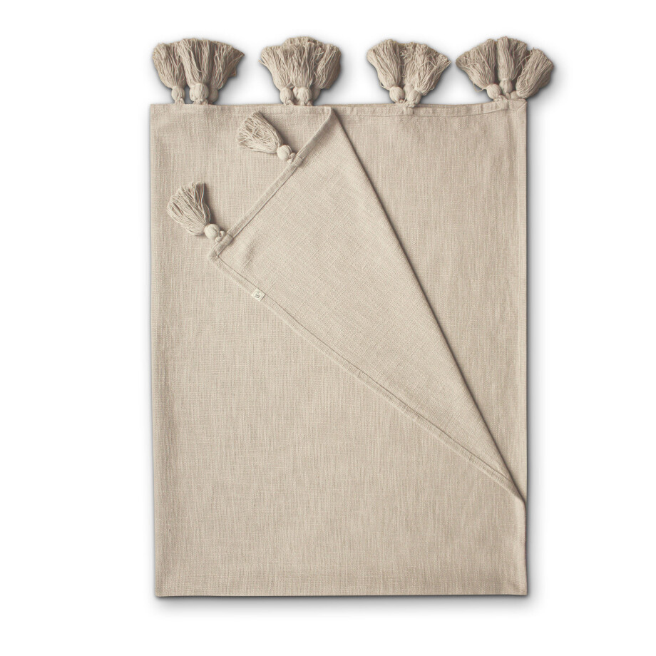 Walra katoenen plaid beige (130x170 cm) Walra katoenen plaid beige (130x170 cm) afbeelding