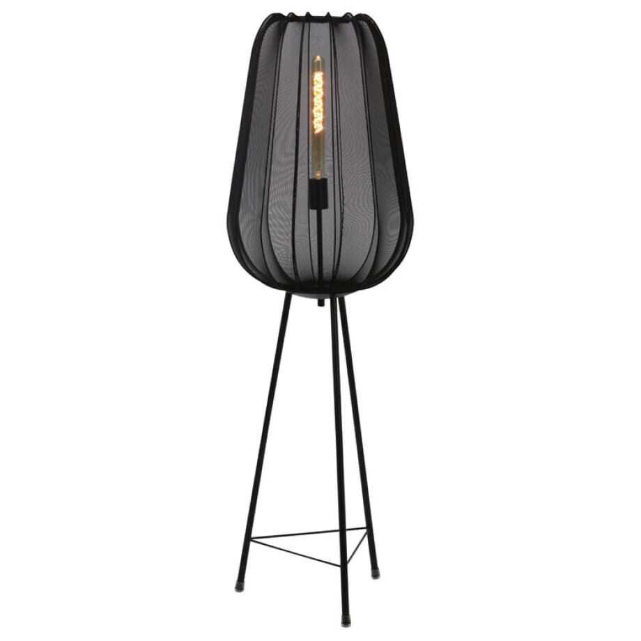 Light & Living Vloerlamp 'Plumeria' 132cm, kleur Zwart Light & Living Vloerlamp 'Plumeria' 132cm, kleur Zwart afbeelding 1