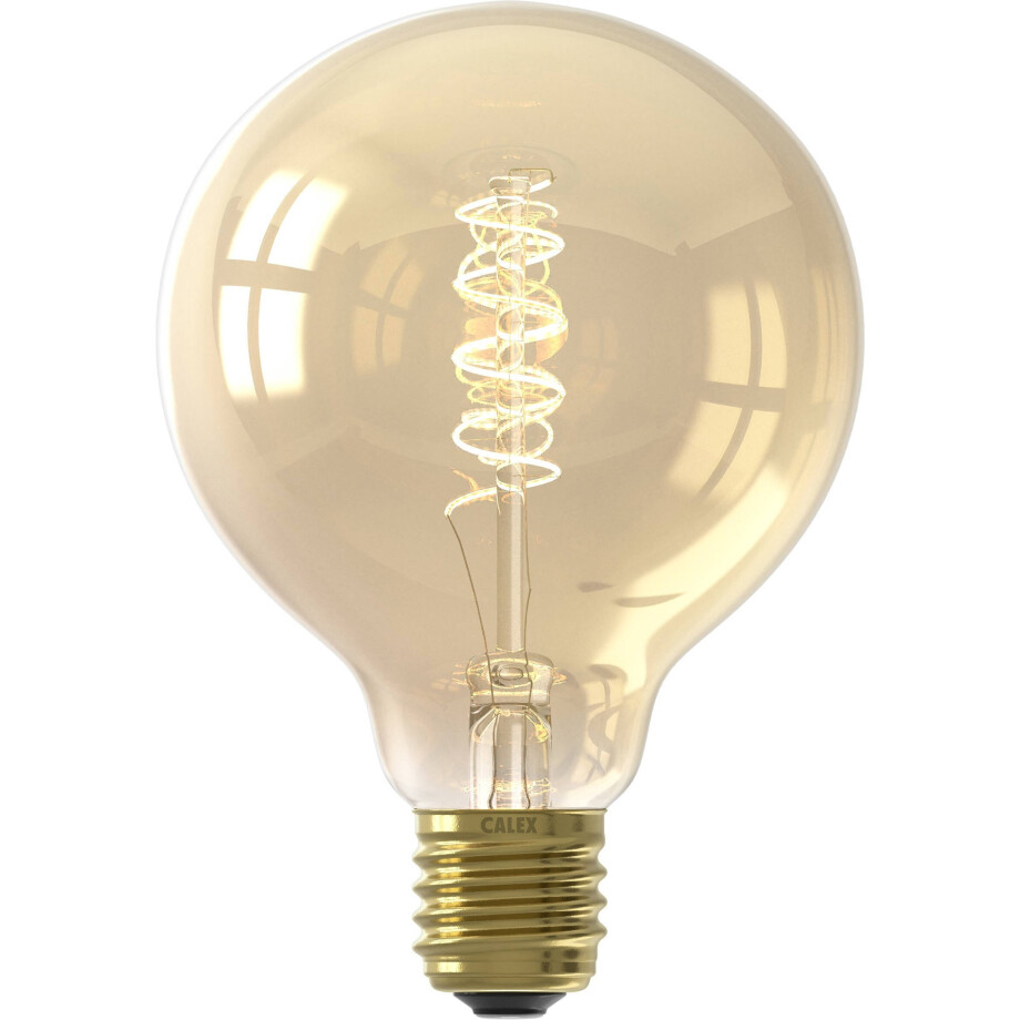 Calex Calex LED Lamp - E27 - 3 Staps Dimmer - G95 - Goud - 5.5W afbeelding 
