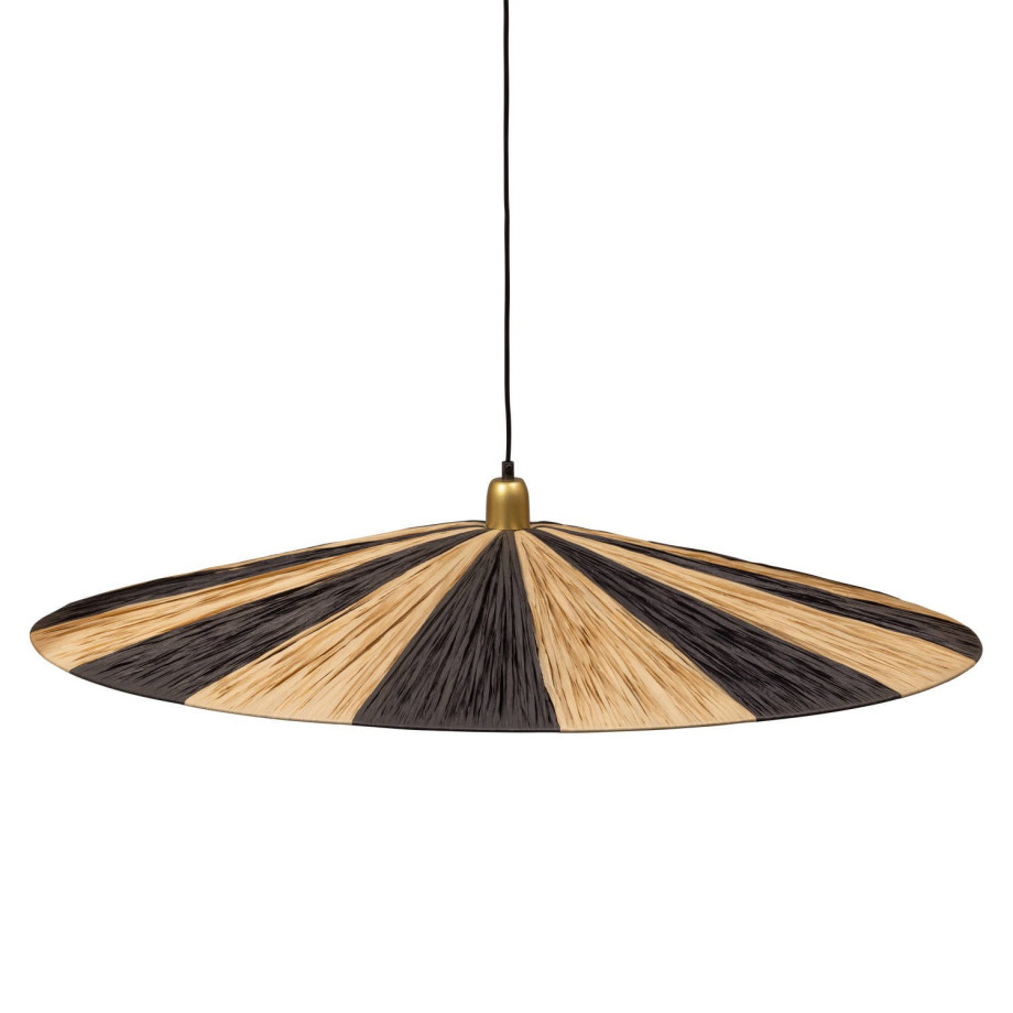 WOOOD Exclusive Loic Hanglamp - Streep - Zwart/Naturel - 10x95x95 afbeelding 