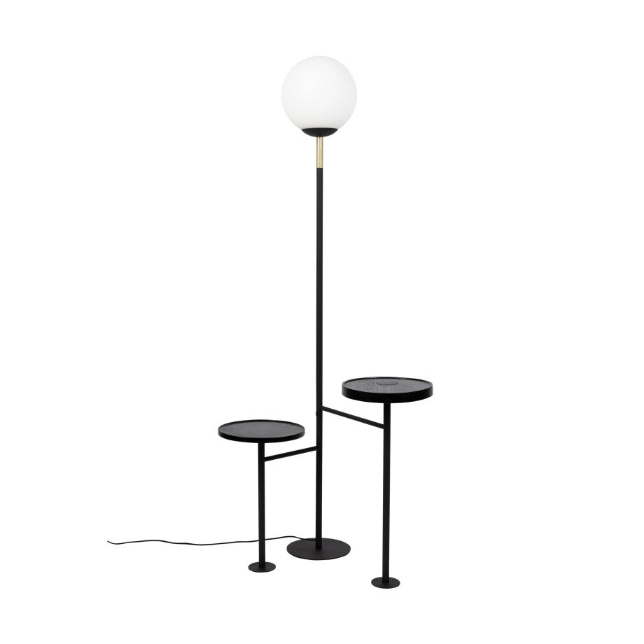 Zuiver Orion vloerlamp/ staande lamp met bijzettafel - Zwart afbeelding 