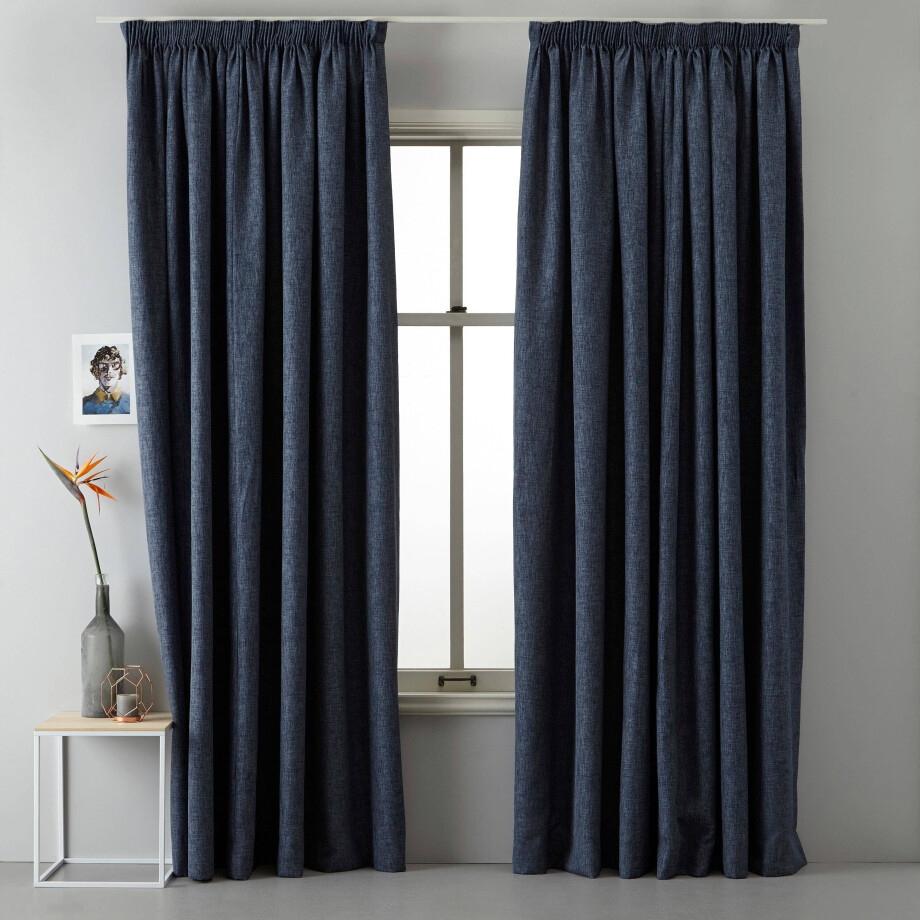 NOUS Living verduisterend gordijn kant en klaar donkerblauw (per stuk) (300 x 290 cm)* afbeelding 