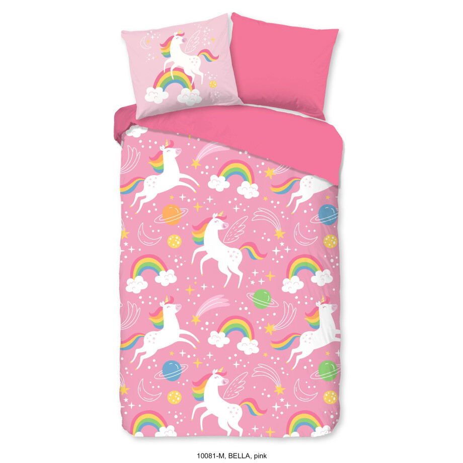 Good Morning lazy kinderdekbed eenhoorns roze (140x200) Good Morning lazy kinderdekbed eenhoorns roze (140x200) afbeelding