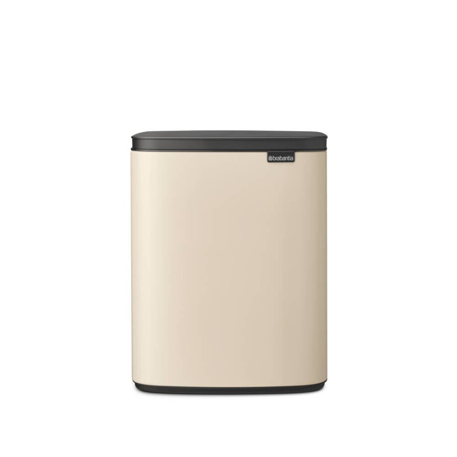 Brabantia Bo afvalemmer 12L met kunststof binnenemmer - Soft Beige Brabantia Bo afvalemmer 12L met kunststof binnenemmer - Soft Beige afbeelding