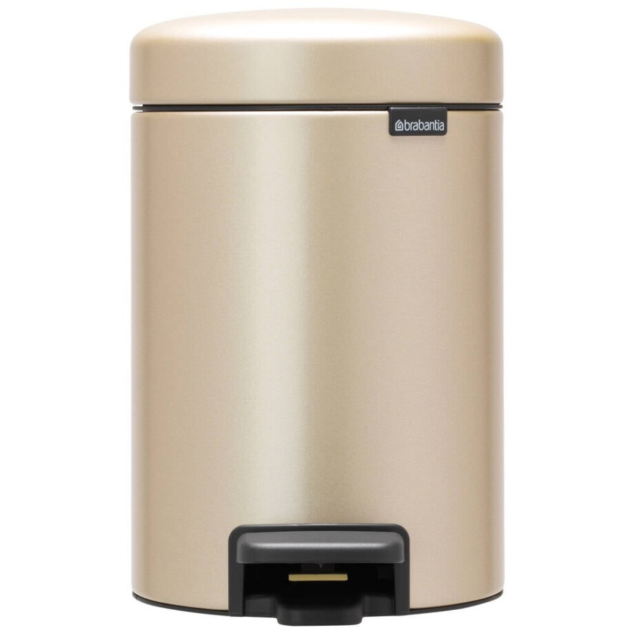 Brabantia NewIcon pedaalemmer 3L met kunststof binnenemmer - Metallic Gold Brabantia NewIcon pedaalemmer 3L met kunststof binnenemmer - Metallic Gold afbeelding