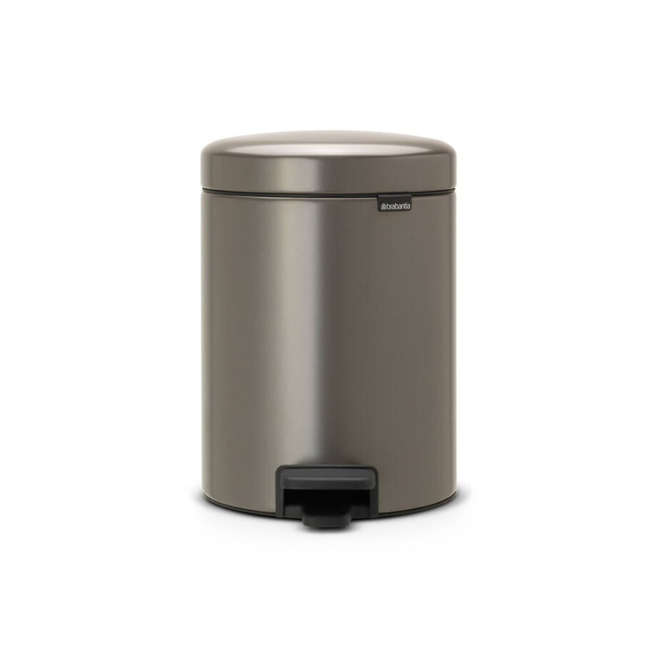 Brabantia NewIcon pedaalemmer 5L met kunststof binnenemmer - Matt Steel Brabantia NewIcon pedaalemmer 5L met kunststof binnenemmer - Matt Steel afbeelding
