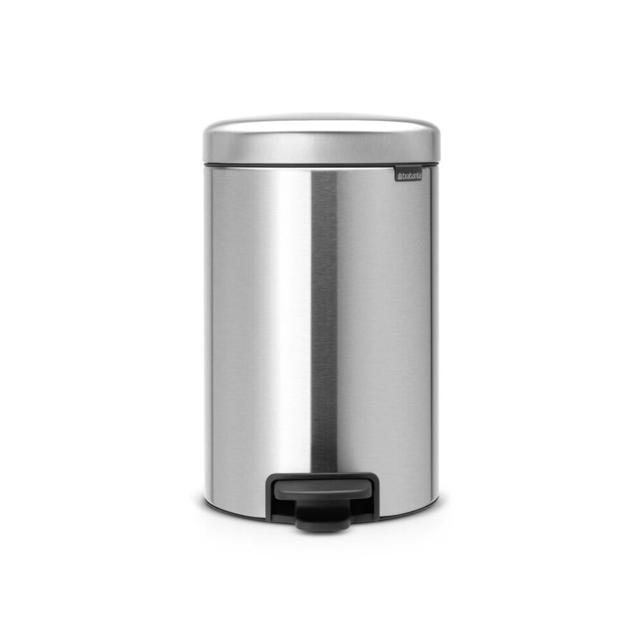 Brabantia NewIcon pedaalemmer 12L met kunststof binnenemmer - Matt Steel Brabantia NewIcon pedaalemmer 12L met kunststof binnenemmer - Matt Steel afbeelding
