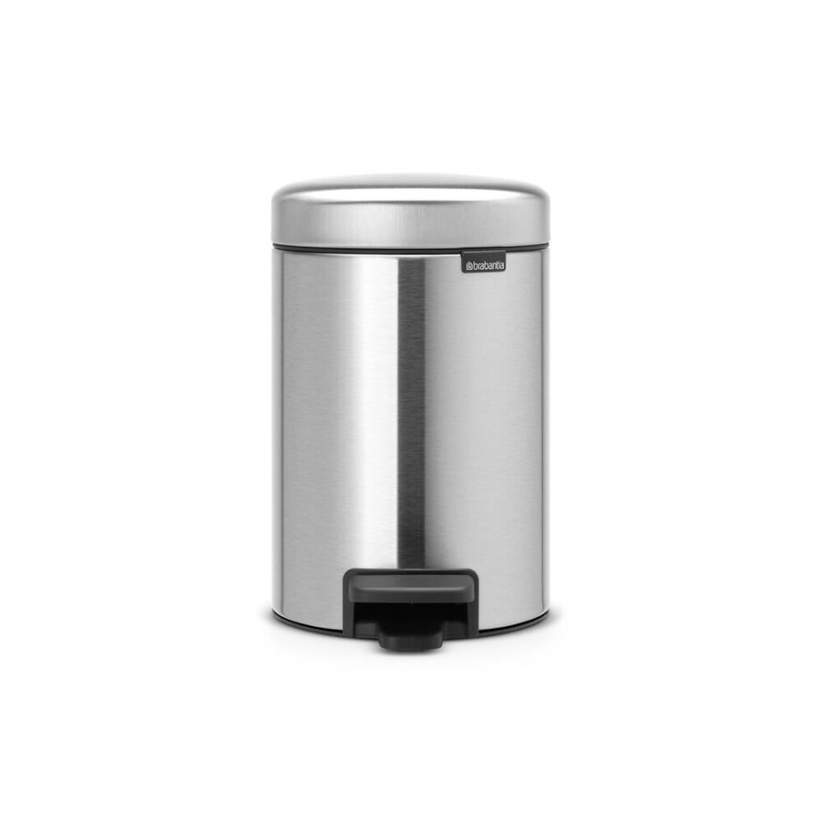 Brabantia NewIcon pedaalemmer 3L met kunststof binnenemmer - Matt Steel Brabantia NewIcon pedaalemmer 3L met kunststof binnenemmer - Matt Steel afbeelding