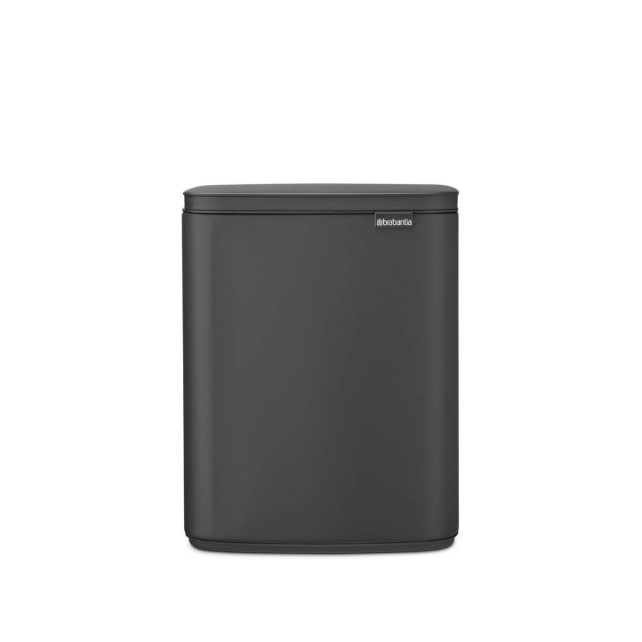 Brabantia Bo afvalemmer 12L met kunststof binnenemmer - Mineral Infinite Grey afbeelding 