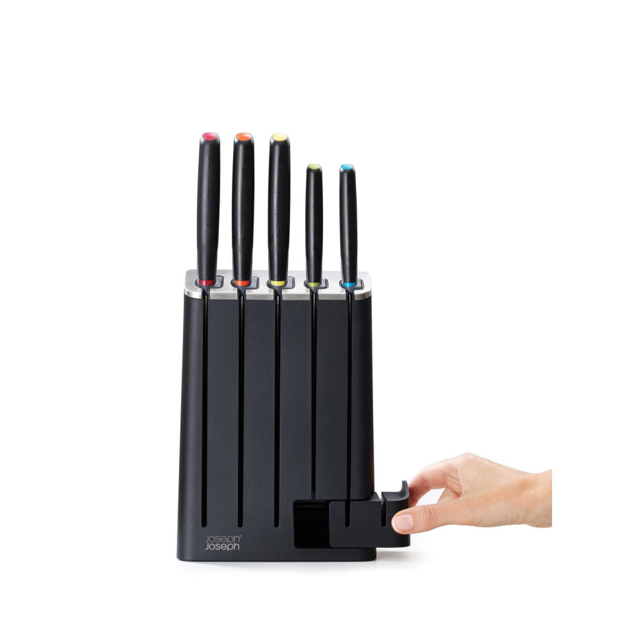Joseph Joseph Elevate messen met blok/slijper (set van 5) Joseph Joseph Elevate messen met blok/slijper (set van 5) afbeelding