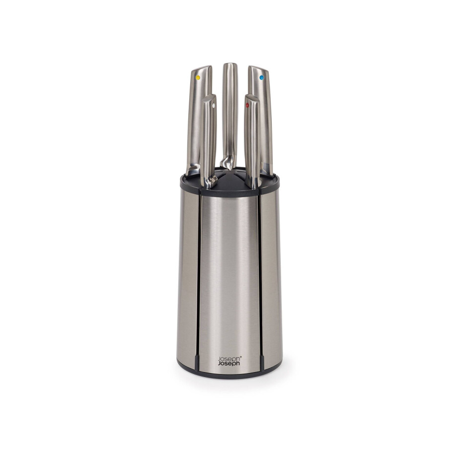 Joseph Joseph Elevate messenset met draaiblok (set van 6) Joseph Joseph Elevate messenset met draaiblok (set van 6) afbeelding
