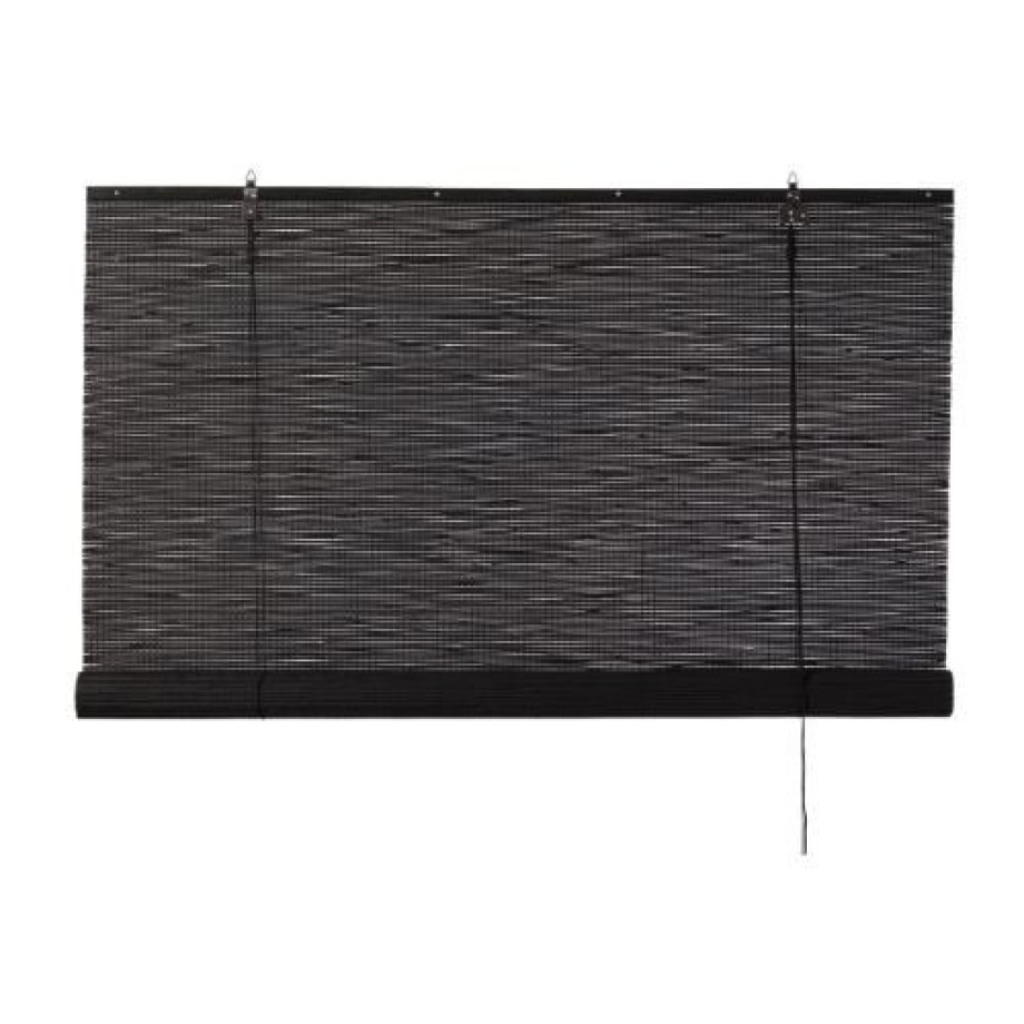 Bamboe rolgordijn - zwart - 60x130 cm afbeelding 