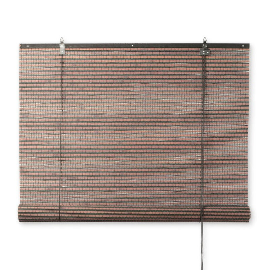 Bamboe rolgordijn - donkerbruin - 150x180 cm afbeelding 