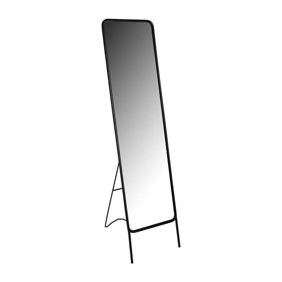 Passpiegel metaal - zwart - 132x37.5x46 cm afbeelding 