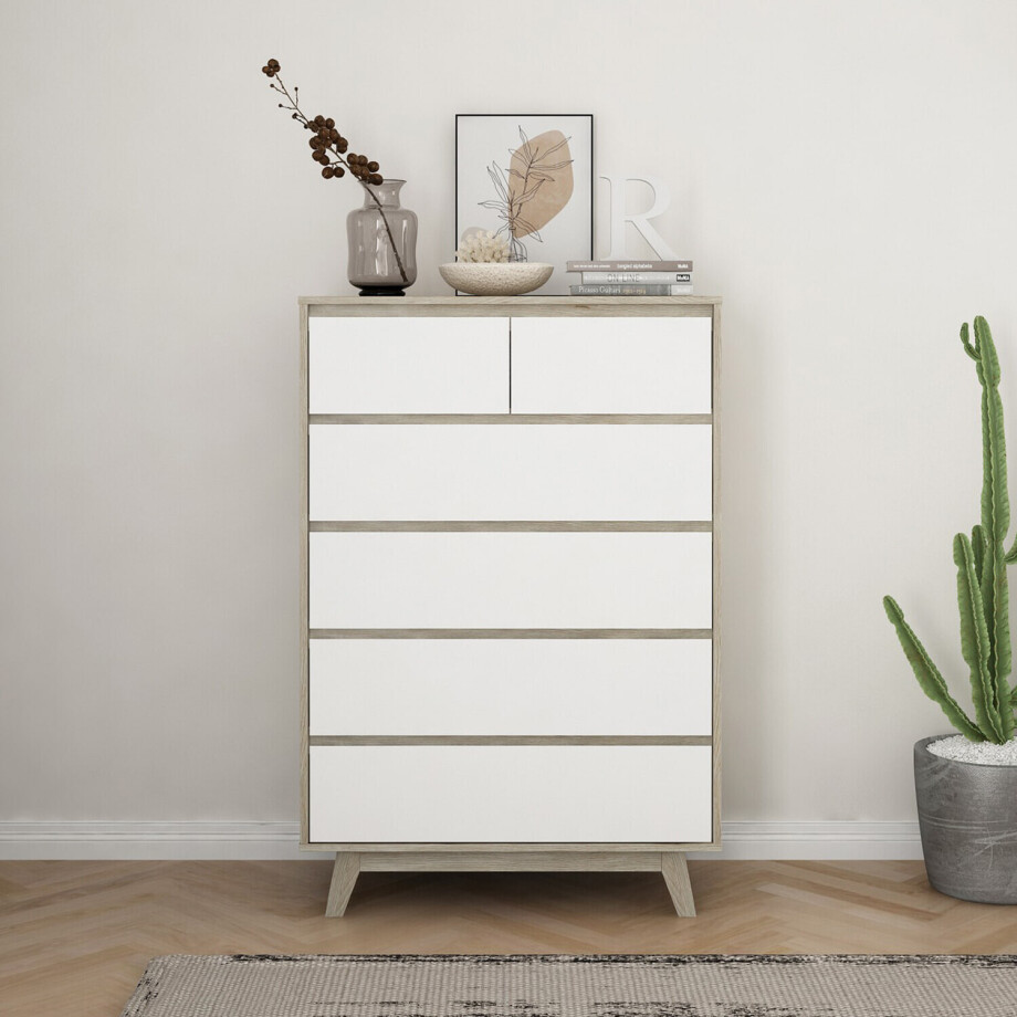 Artistiq Ladekast 'Gonzalo' 118 x 80cm, kleur Naturel/Wit afbeelding 