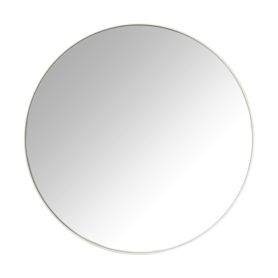 Ronde spiegel met beige lijst - ø70 cm afbeelding 