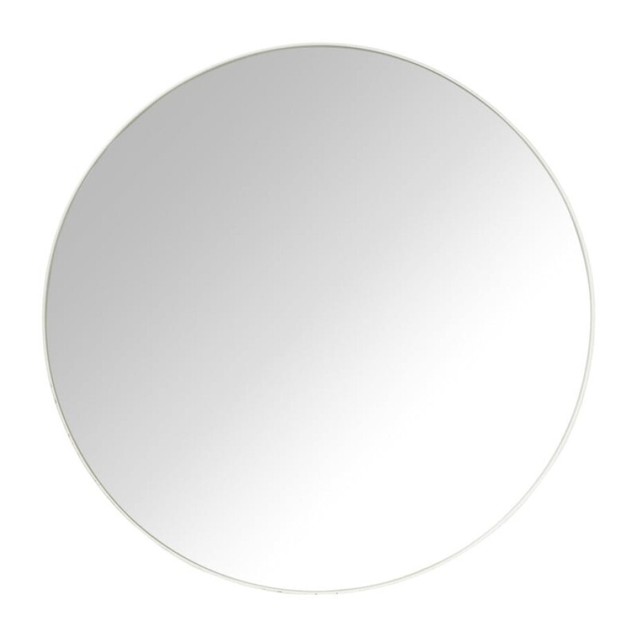 Ronde spiegel met beige lijst - ø80 cm afbeelding 