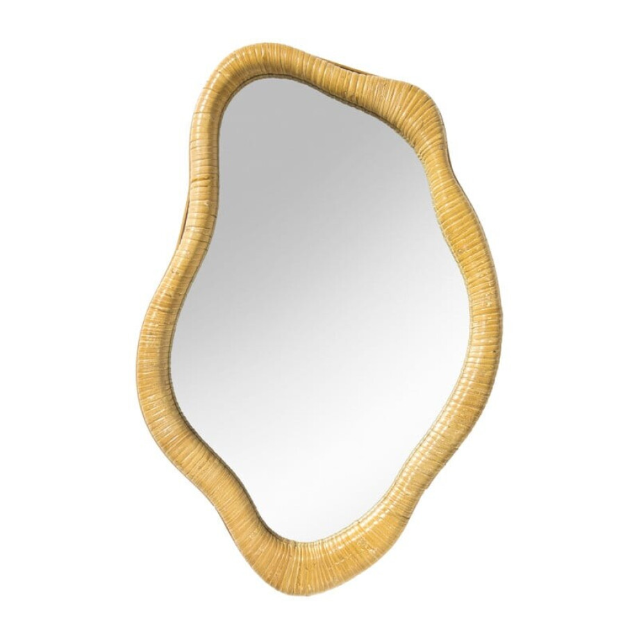 Spiegel rotan organisch - bruin - 32x49 cm afbeelding 