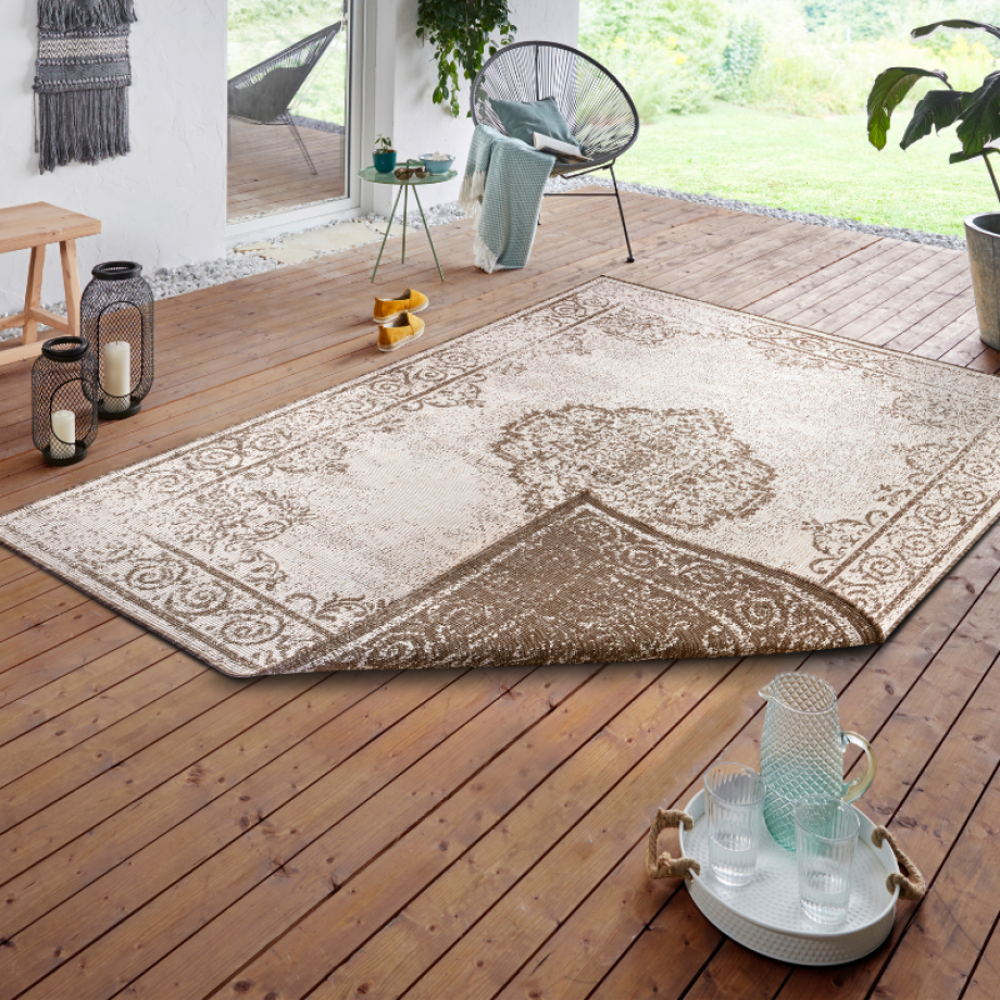 Dubbelzijdig Buitenkleed Triomphe Beige Crème 200x290 Cm Laagpolig NORTHRUGS - Dekbed-Discounter.nl afbeelding 1