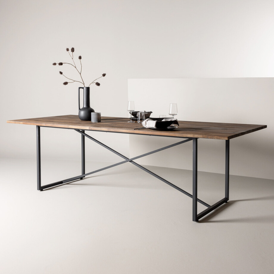 Nohr Eettafel 'Nathania' Teakhout, 250 x 100cm Nohr Eettafel 'Nathania' Teakhout, 250 x 100cm afbeelding 1