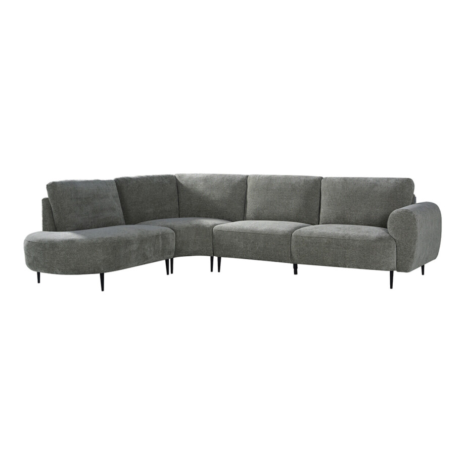 LABEL51 Hoekbank 'Milano' Links, Elite stof, kleur Stone afbeelding 1