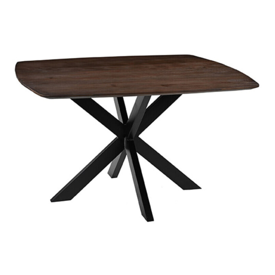 LABEL51 Eettafel 'Blake' Mangohout, 140 x 140cm, kleur Espresso afbeelding 1