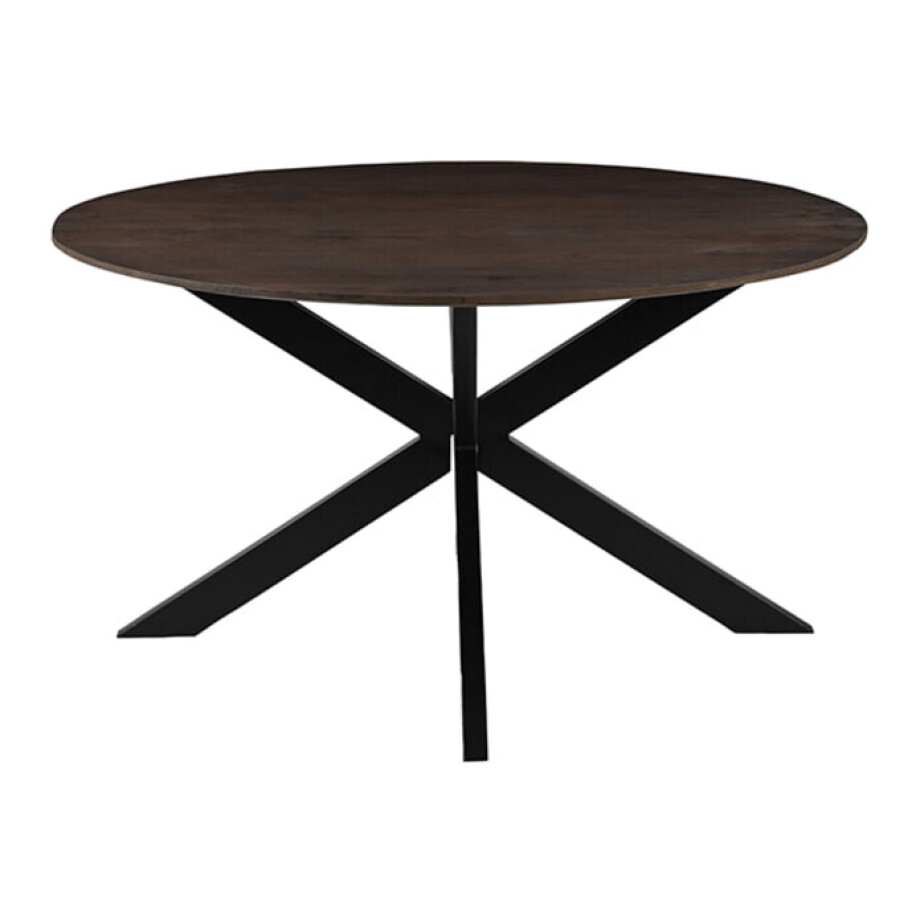 LABEL51 Ronde Eettafel 'Otis' Mangohout, 130cm, kleur Espresso afbeelding 1