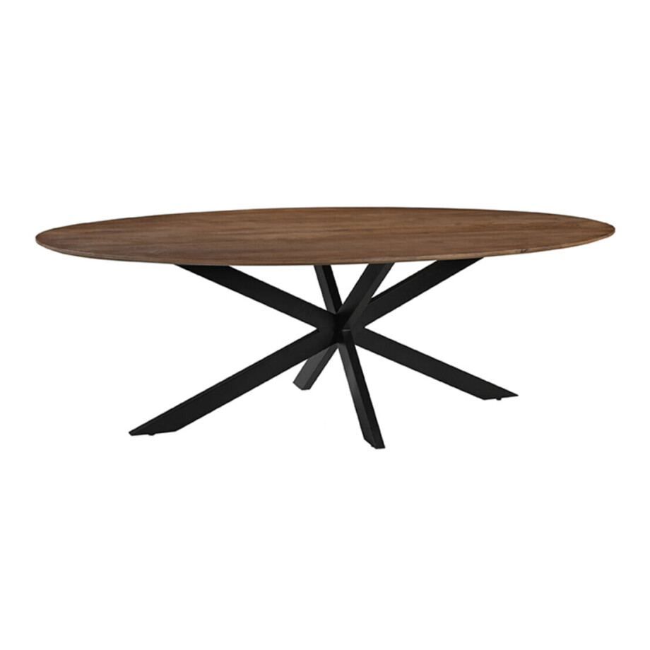 LABEL51 Ovale Eettafel 'James' Mangohout, 240 x 110cm, kleur Naturel afbeelding 1