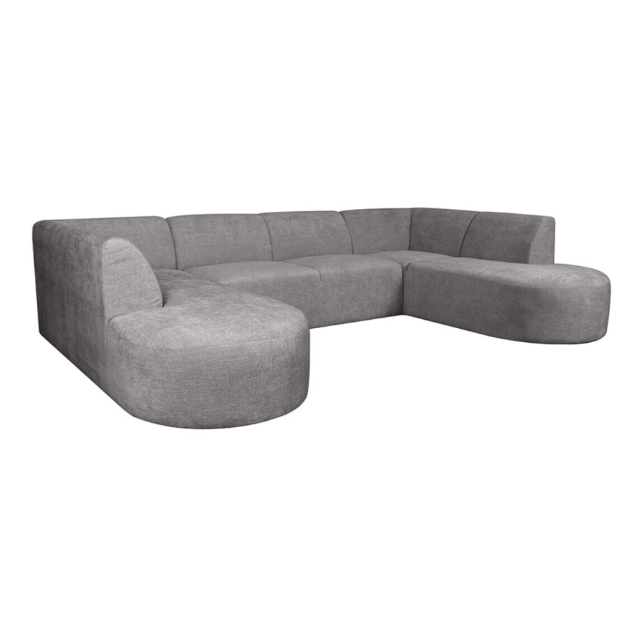 LABEL51 U-Bank 'Espen' Elite stof, kleur Stone afbeelding 1