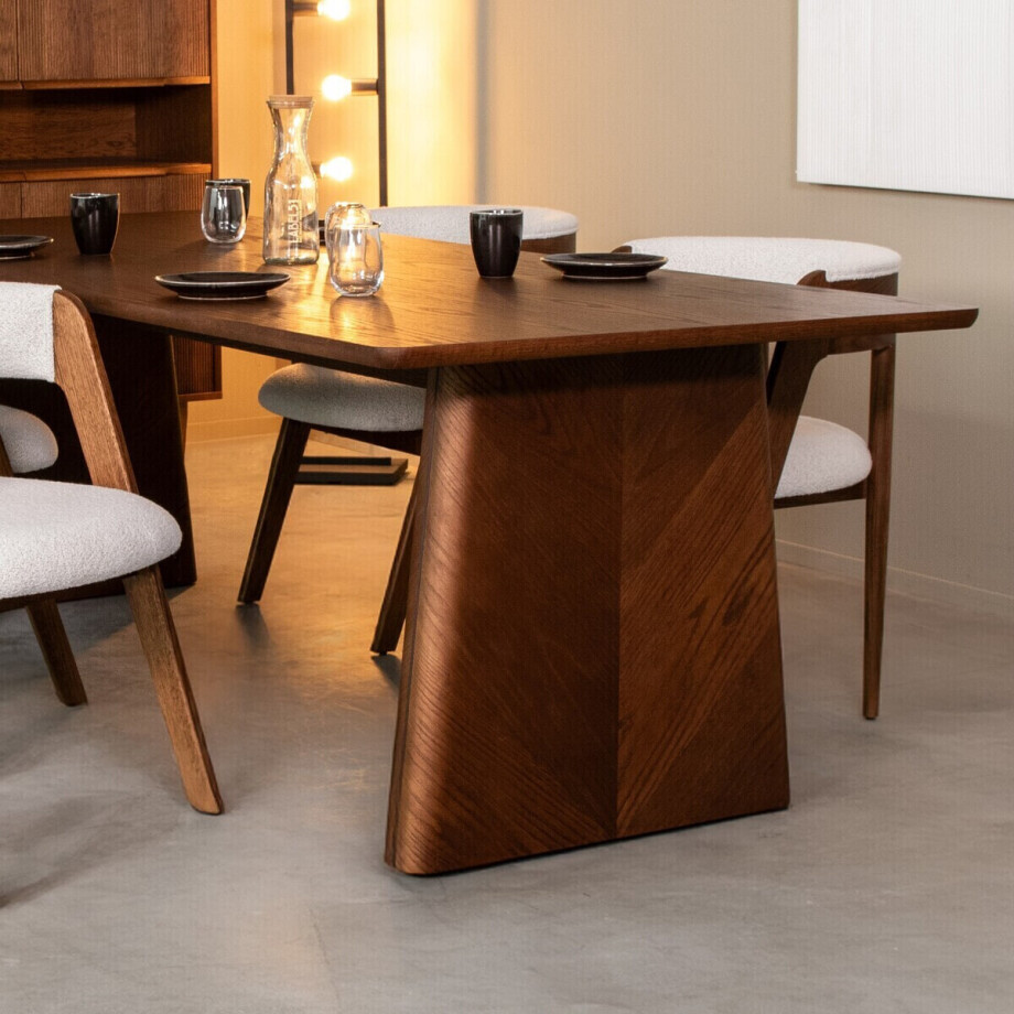 LABEL51 Eettafel 'Jule' Walnoot Eiken, 210 x 100cm afbeelding 1