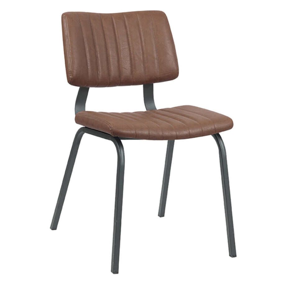 LABEL51 Eetkamerstoel 'Gusto' Lederlook, kleur Bruin afbeelding 1