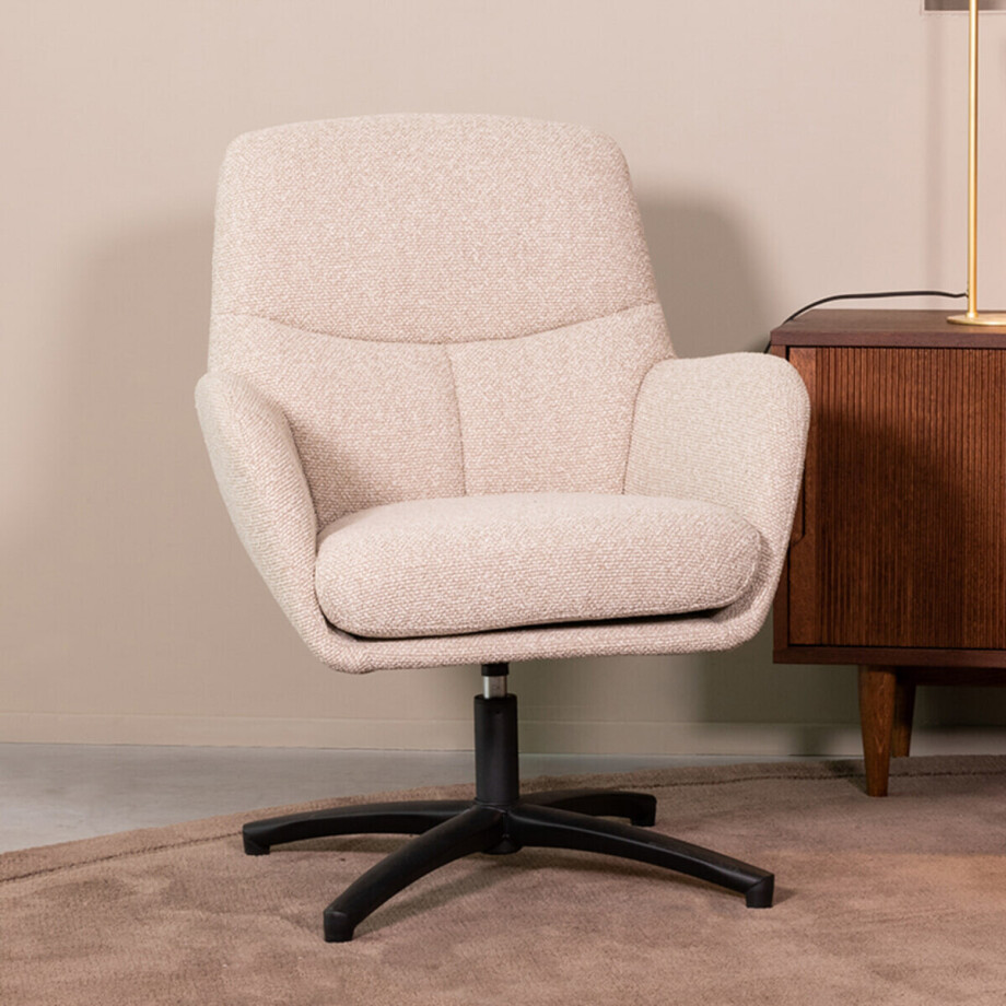 LABEL51 Draaifauteuil 'Chill Zone' Bouclé, kleur Naturel afbeelding 1