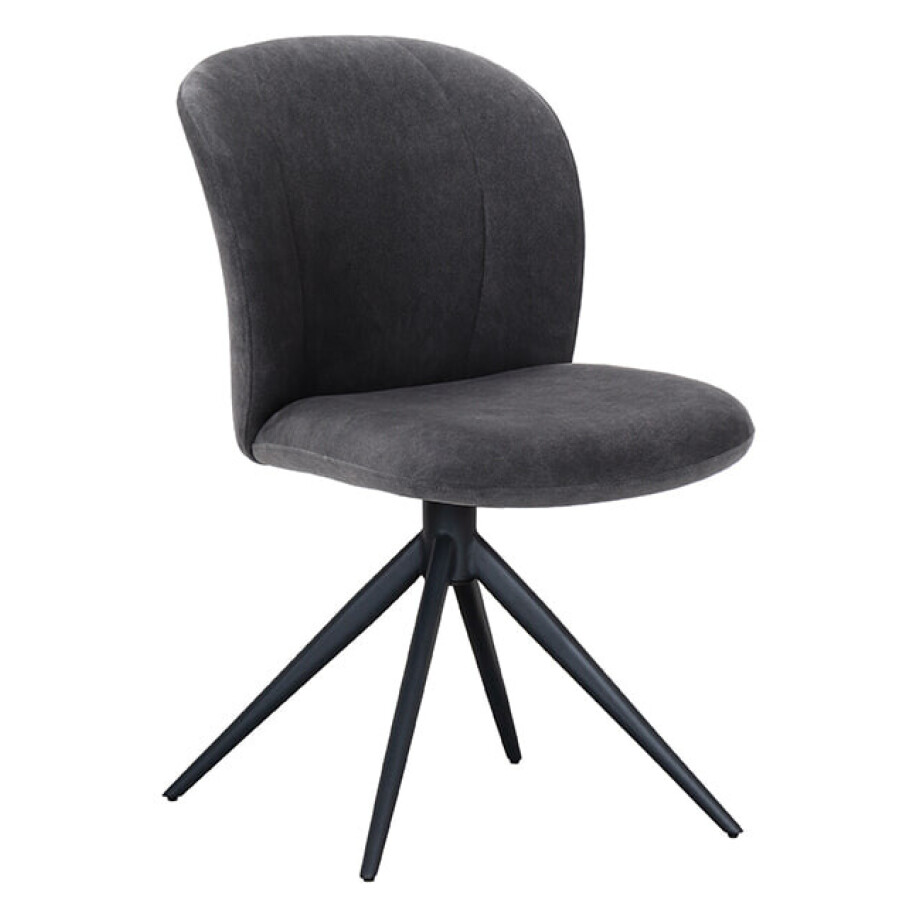 LABEL51 Draaibare Eetkamerstoel 'Kimo' Cosmo stof, kleur Antraciet LABEL51 Draaibare Eetkamerstoel 'Kimo' Cosmo stof, kleur Antraciet afbeelding 1