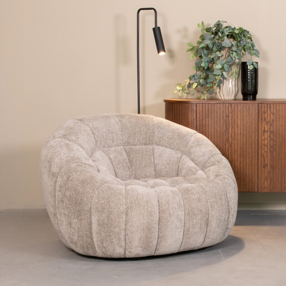 LABEL51 Draaifauteuil 'Cloud' Elite stof, kleur Stone afbeelding 1