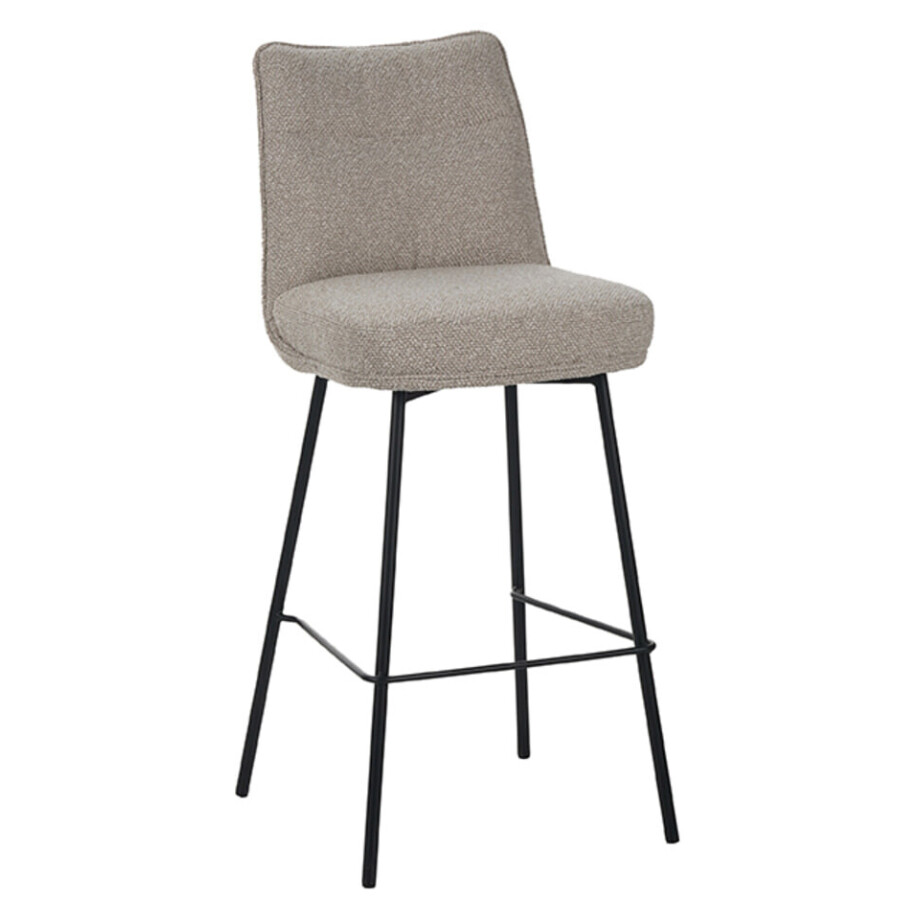 LABEL51 Barkruk 'Lennon' Bouclé, kleur Naturel (zithoogte 78cm) afbeelding 1