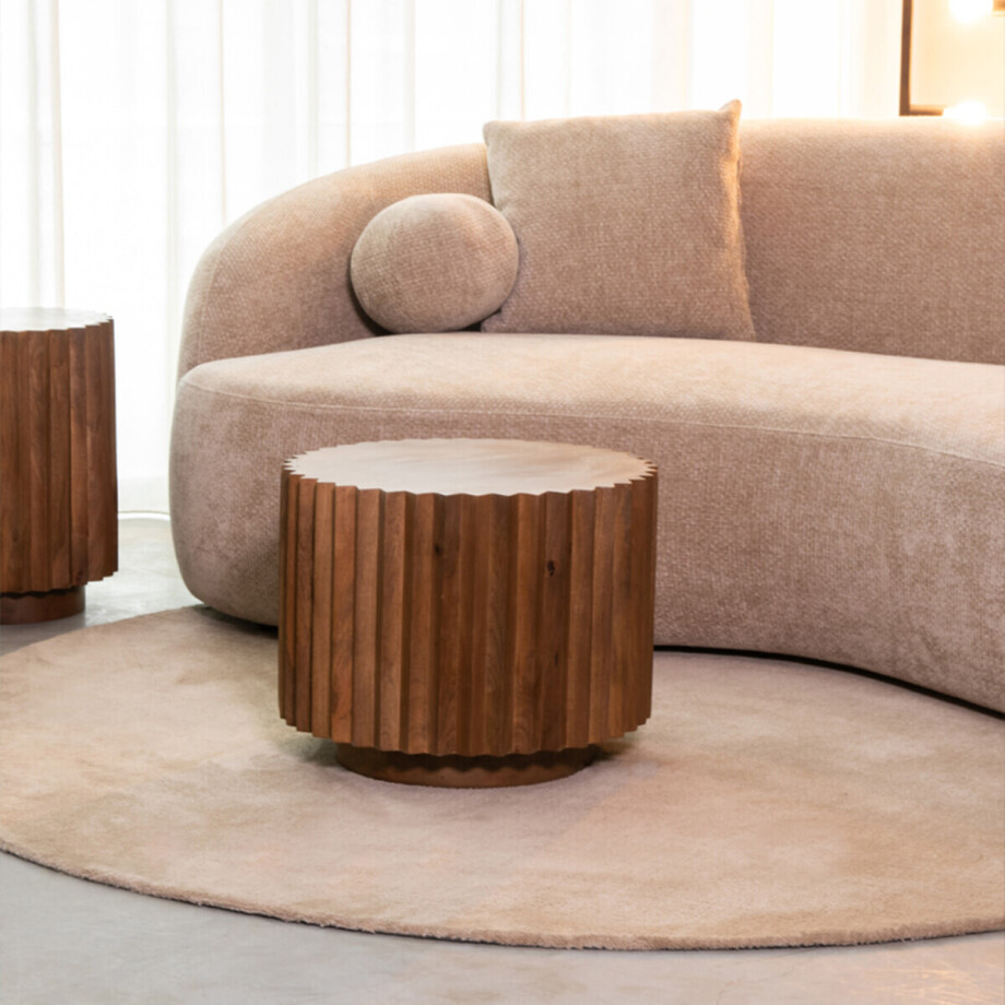 LABEL51 Ronde Salontafel 'Novan' Mangohout, 50cm afbeelding 1