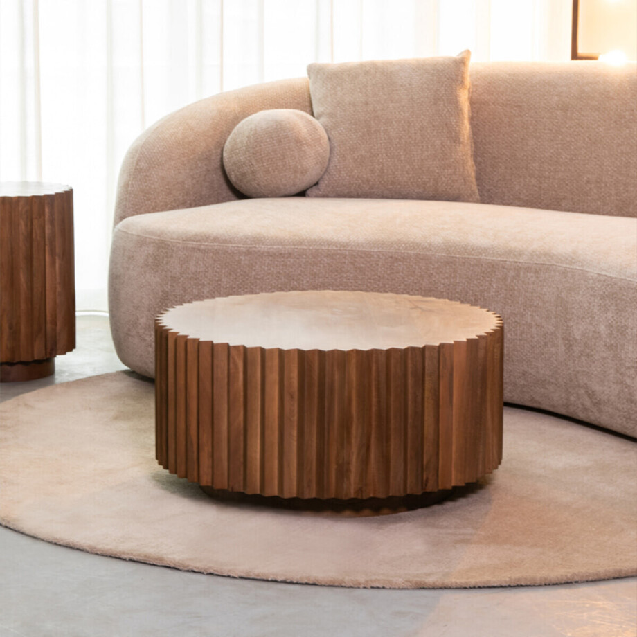 LABEL51 Ronde Salontafel 'Novan' Mangohout, 70cm afbeelding 1