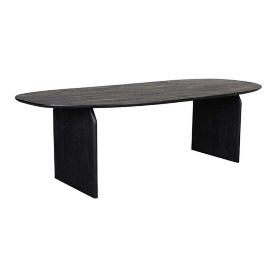 LABEL51 Deens Ovale Eettafel 'Cooper' Zwart Mangohout, 210 x 110cm afbeelding 1