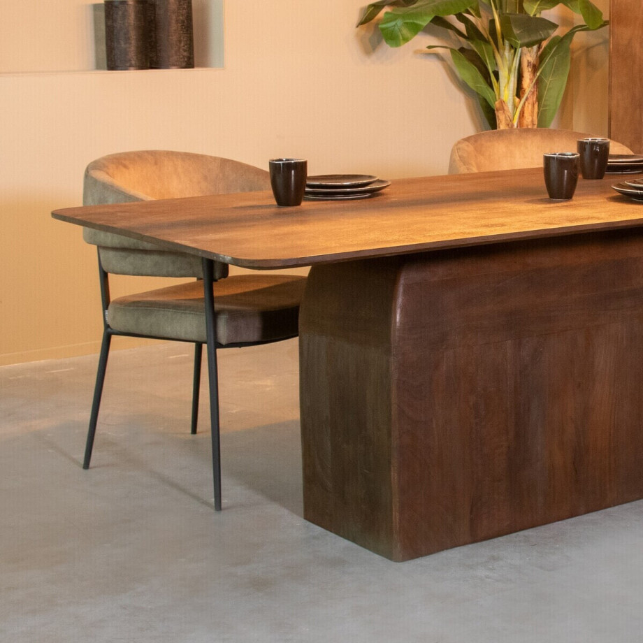 LABEL51 Eettafel 'Owen' Mangohout, 230 x 100cm afbeelding 1