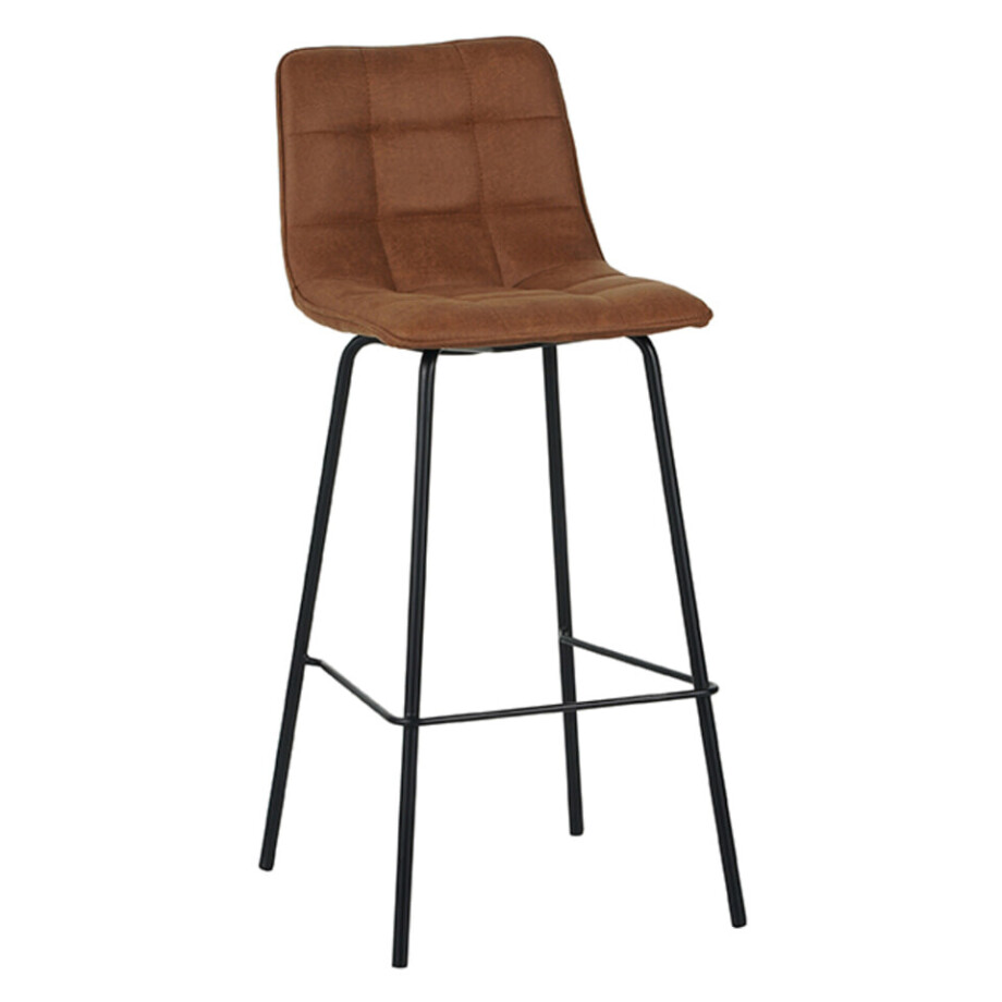 LABEL51 Eetkamerstoel 'Bistro' Micro Suede, kleur Cognac (zithoogte 78cm) afbeelding 1