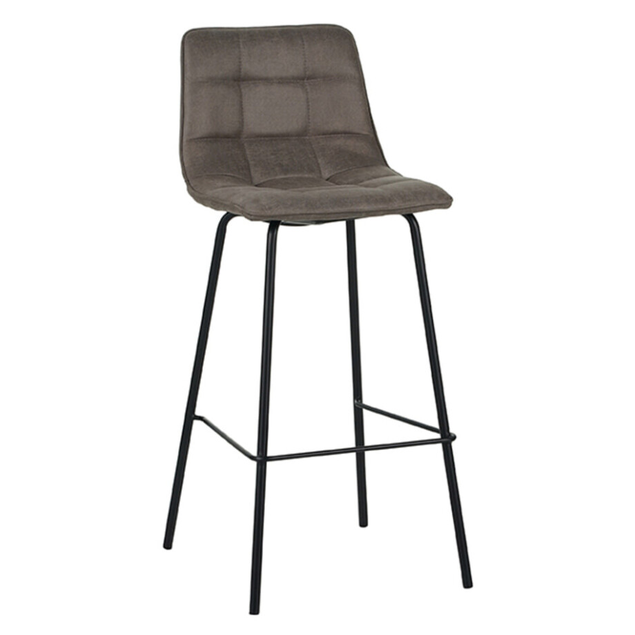 LABEL51 Barkruk 'Bistro' Micro Suede, kleur Taupe (zithoogte 78cm) afbeelding 1