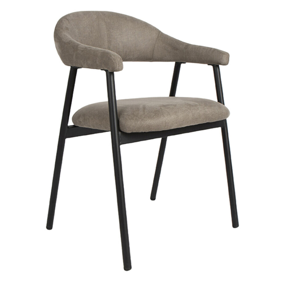 LABEL51 Eetkamerstoel 'Amaze' Micro Suede, kleur Taupe afbeelding 1
