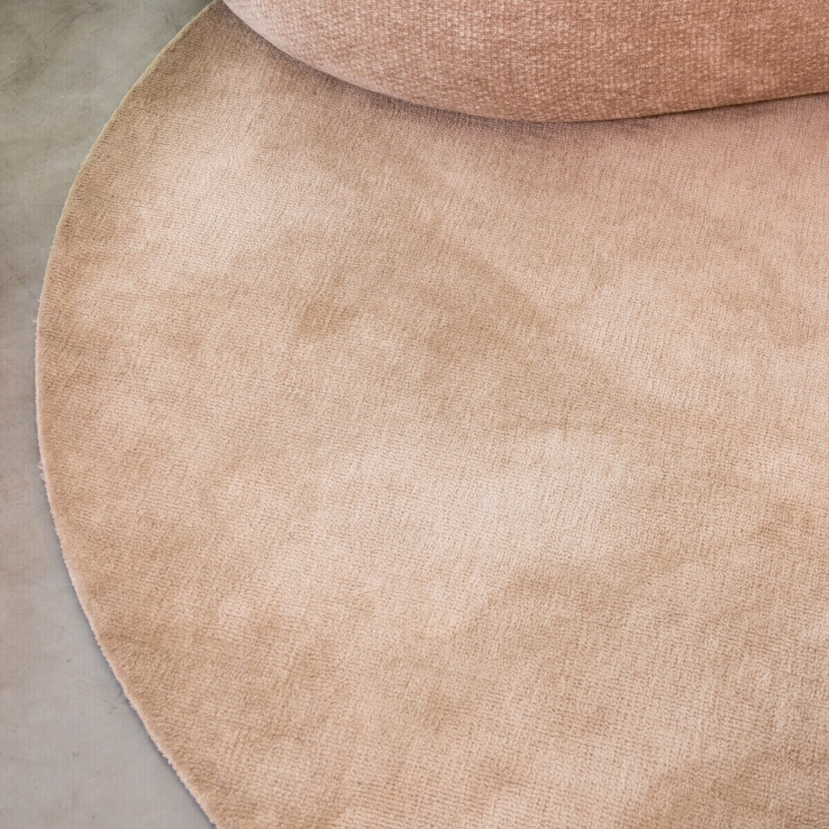LABEL51 Rond Vloerkleed 'Mila' 200cm, kleur Taupe afbeelding 1