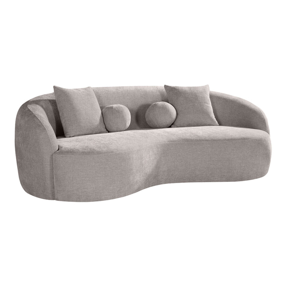 LABEL51 3-zits Organische Bank 'Novo' Elite stof, kleur Stone afbeelding 1