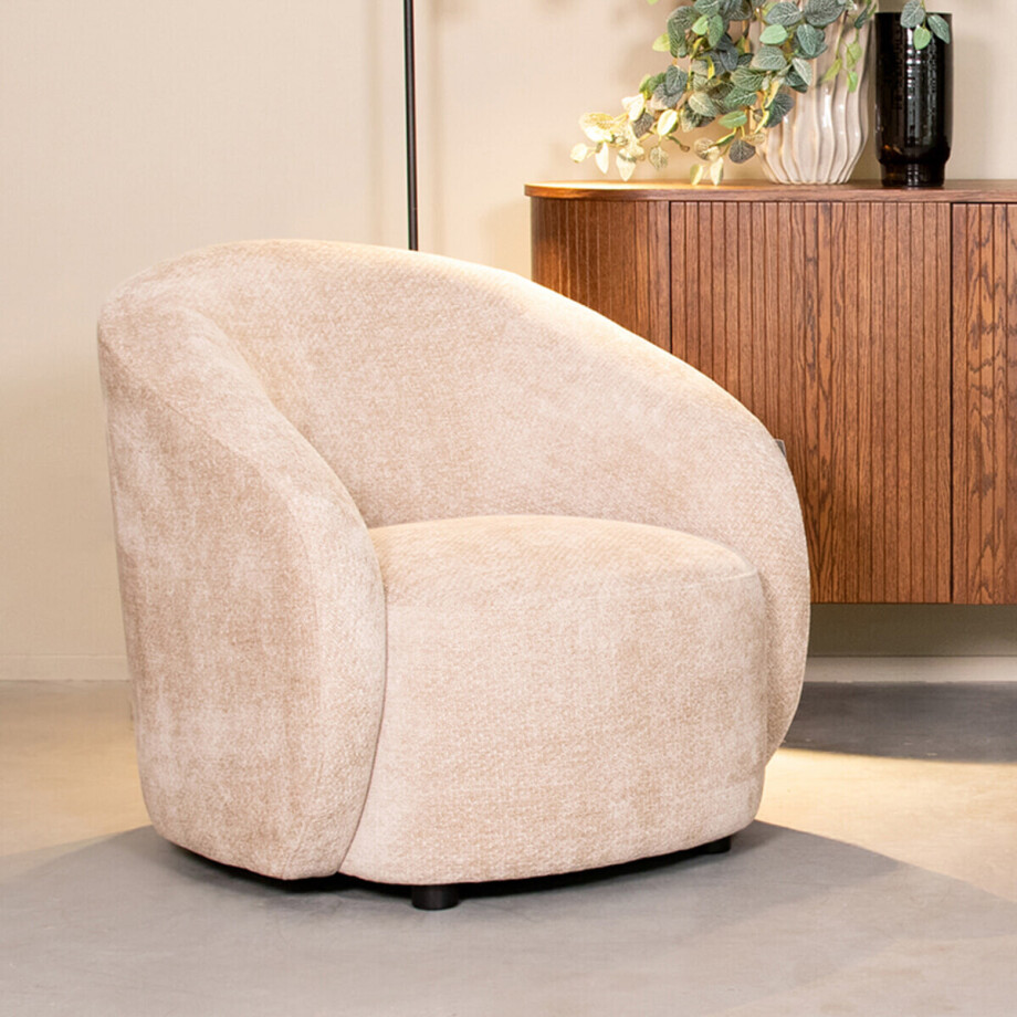 LABEL51 Fauteuil 'Alby' Elite stof, kleur Naturel afbeelding 1