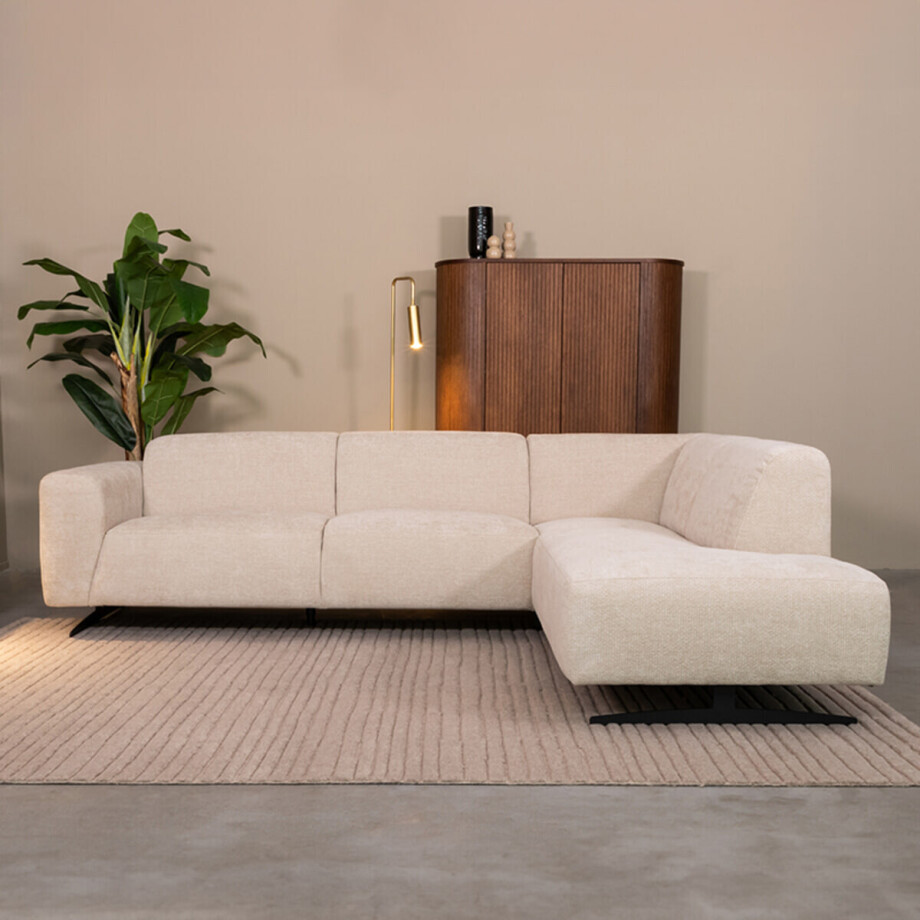 LABEL51 Hoekbank 'Rodano' Rechts, Elite stof, kleur Naturel afbeelding 1