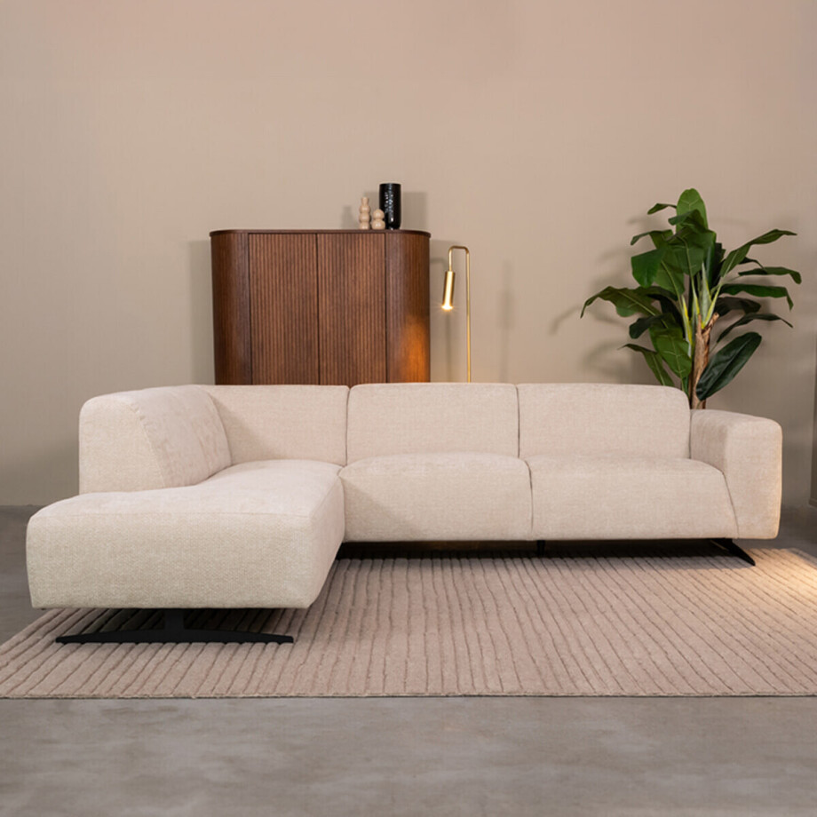 LABEL51 Hoekbank 'Rodano' Links, Elite stof, kleur Naturel afbeelding 1