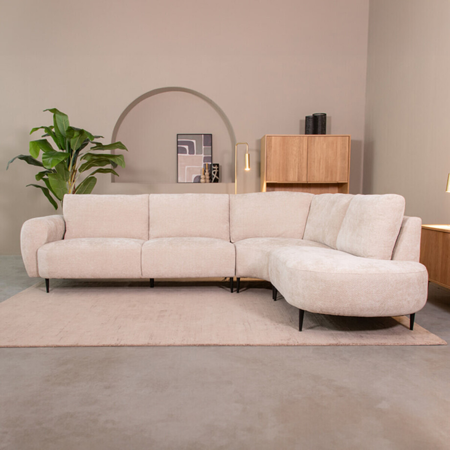 LABEL51 Hoekbank 'Milano' Rechts, Elite stof, kleur Naturel afbeelding 1